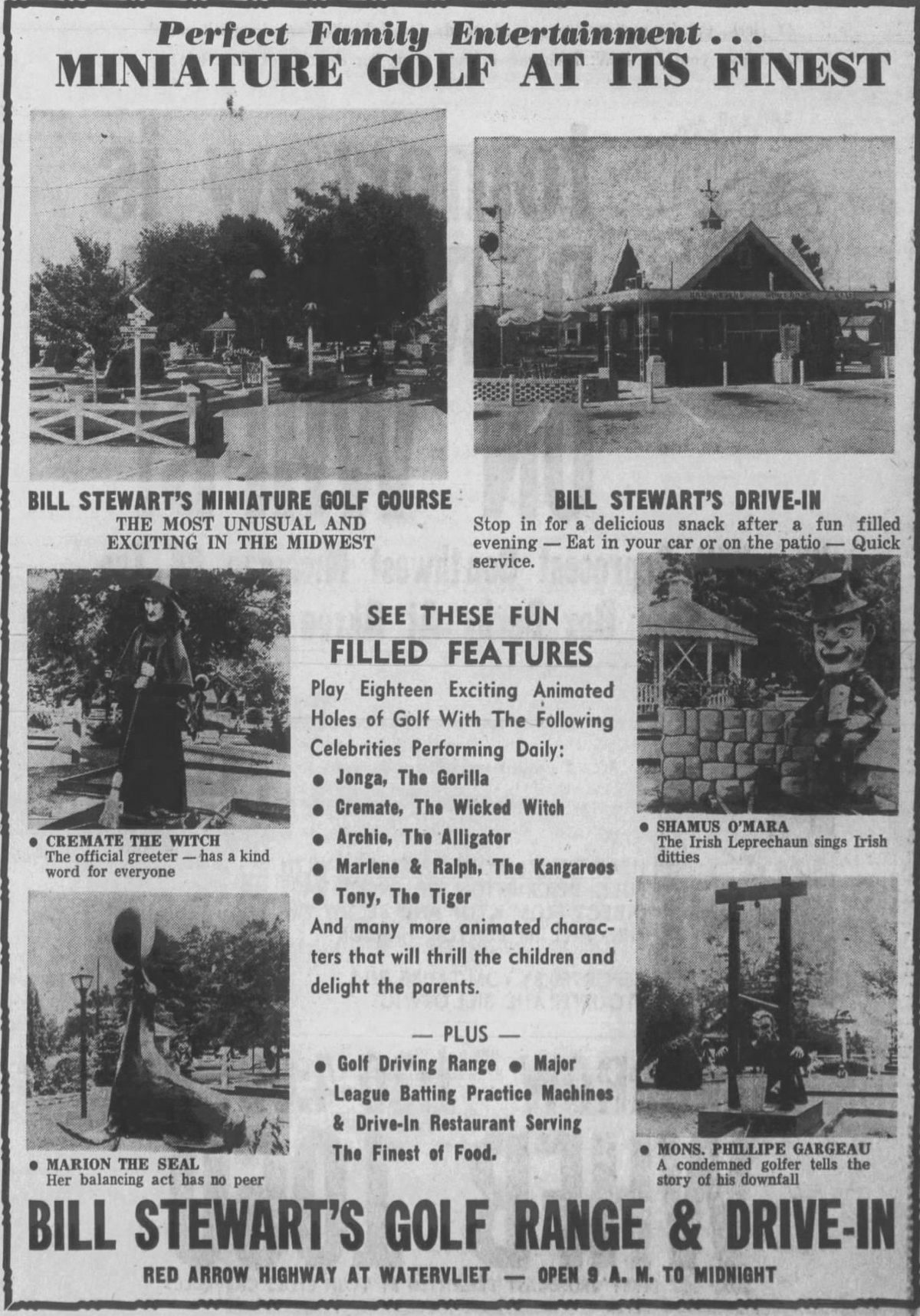 Bill Stewarts Drive-In Restaurant - July 1965 Ad (newer photo)